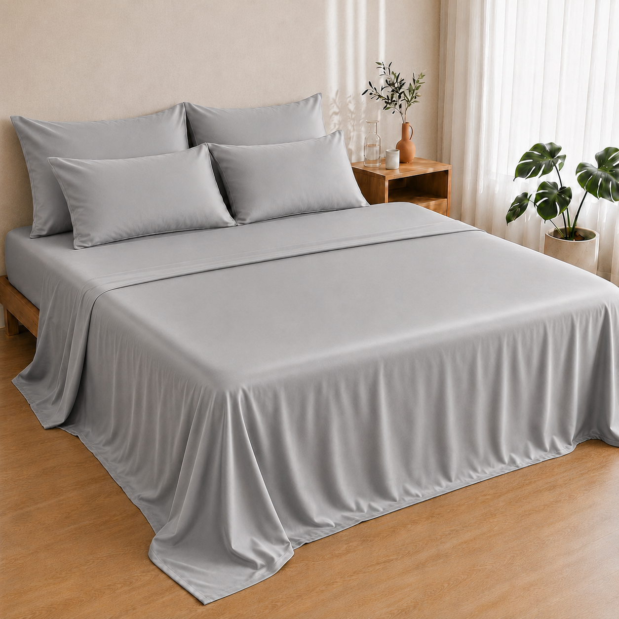 Bamboo 4PC Set — Dove Grey