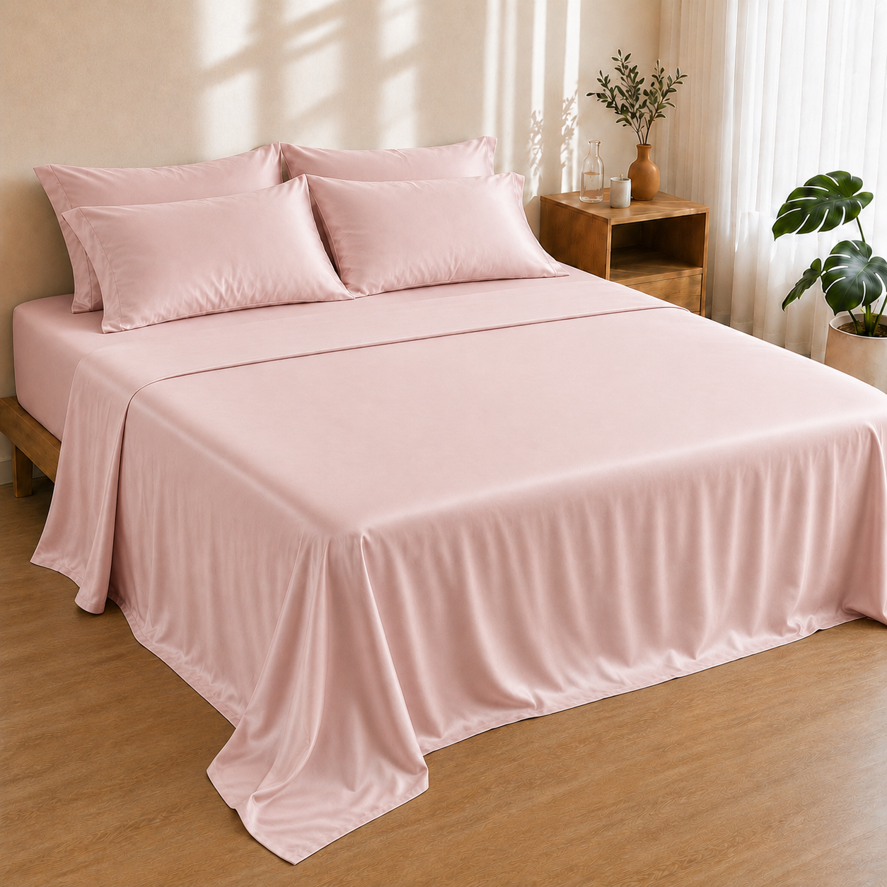 Bamboo 4PC Set — Petal Pink