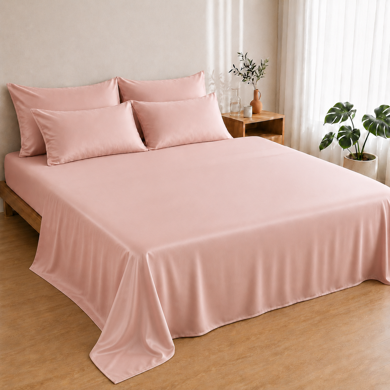 Bamboo 4PC Set — Soft Rose Quartz