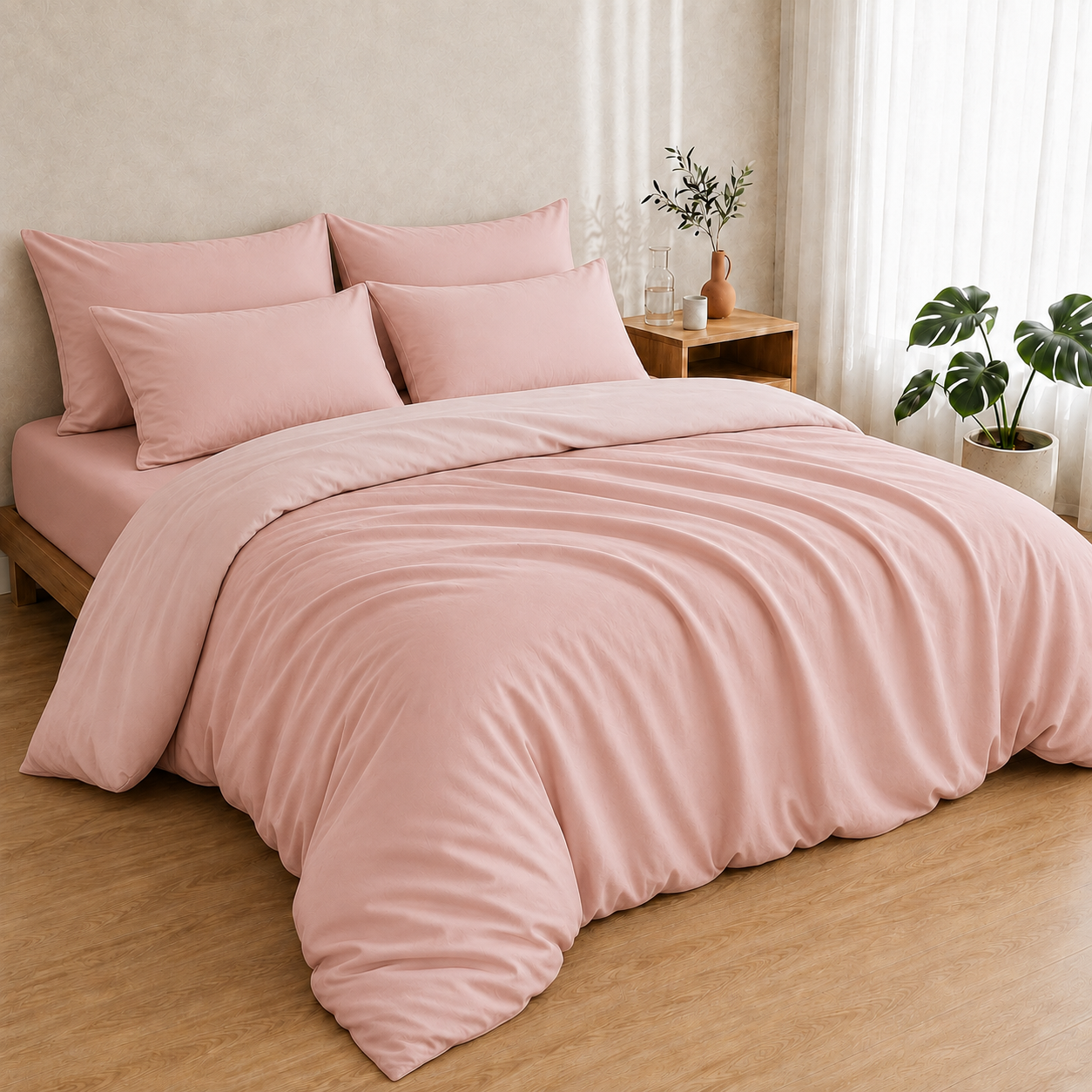 Bamboo Duvet Cover — Petal Pink