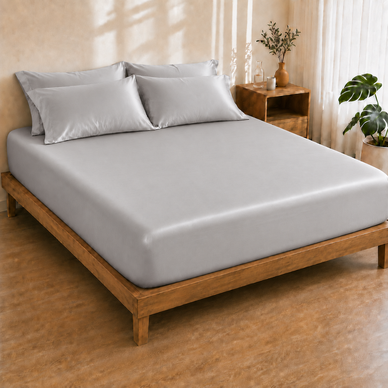 Bamboo Fitted Sheet - Dove Grey