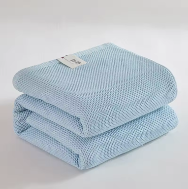 Cotton Soft Waffle Blanket - Tea White