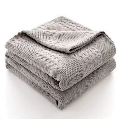 Cotton Soft Waffle Throw Blanket - Dove Grey