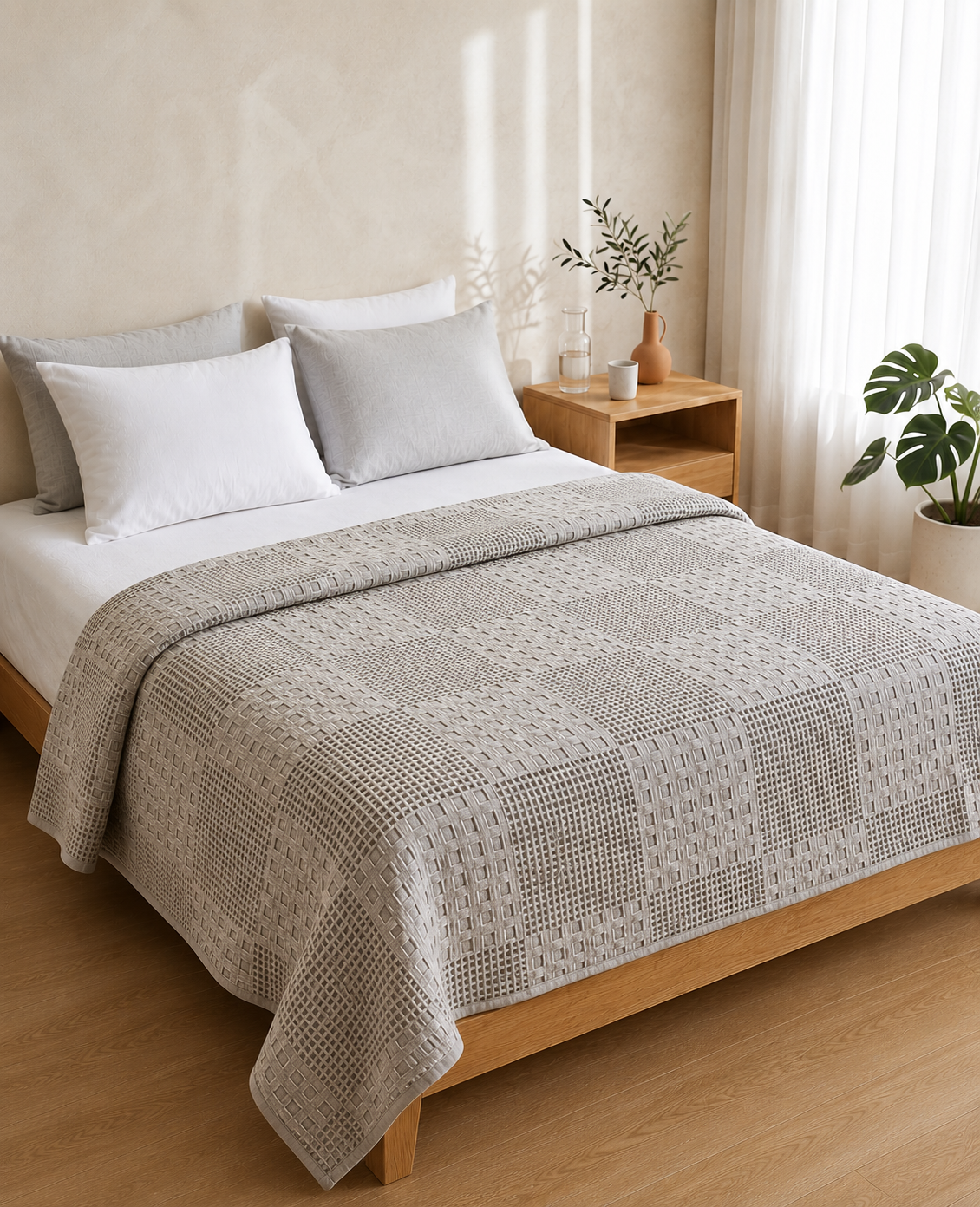 Cotton Soft Waffle Throw Blanket