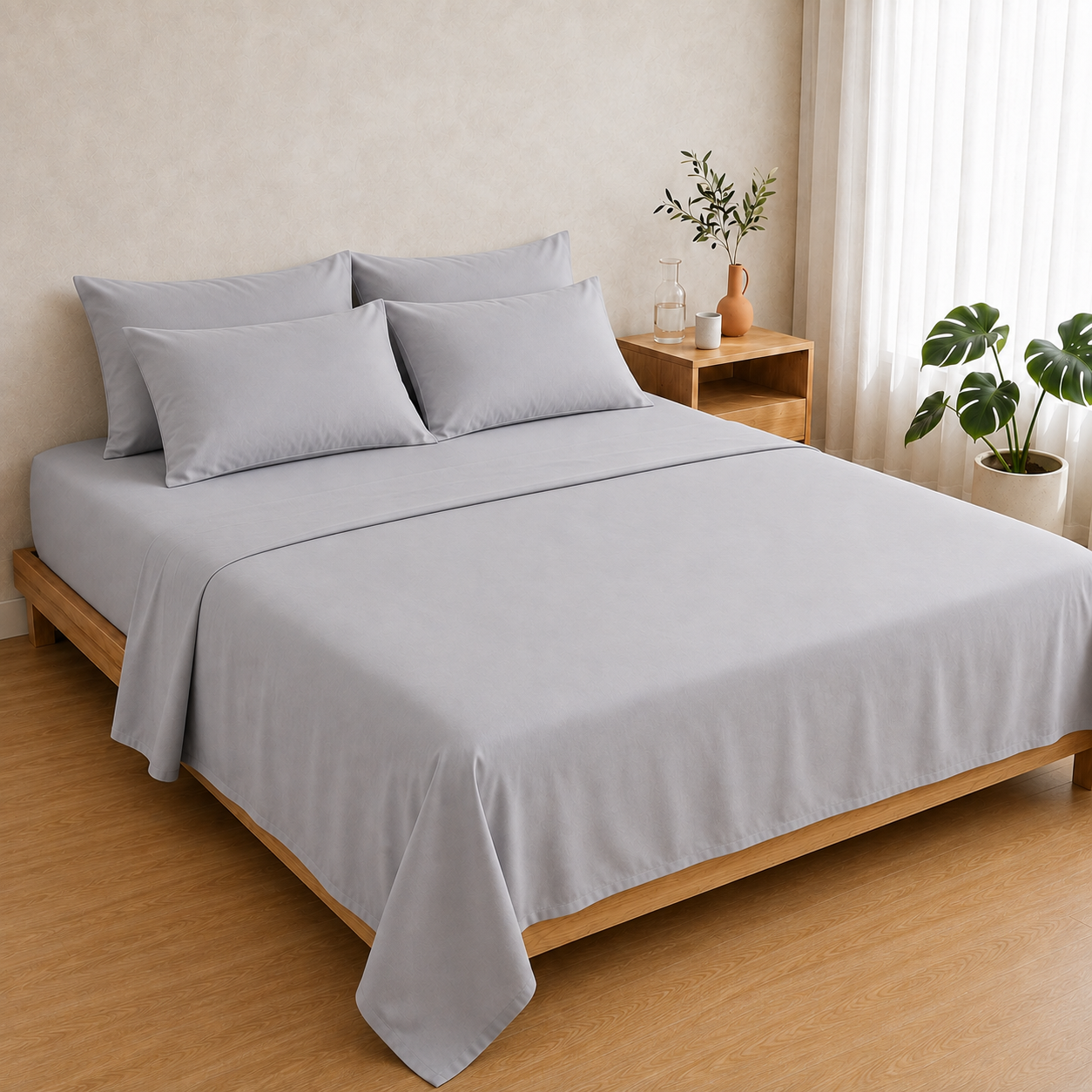 Egyptian Cotton 4PC Set — Dove Grey
