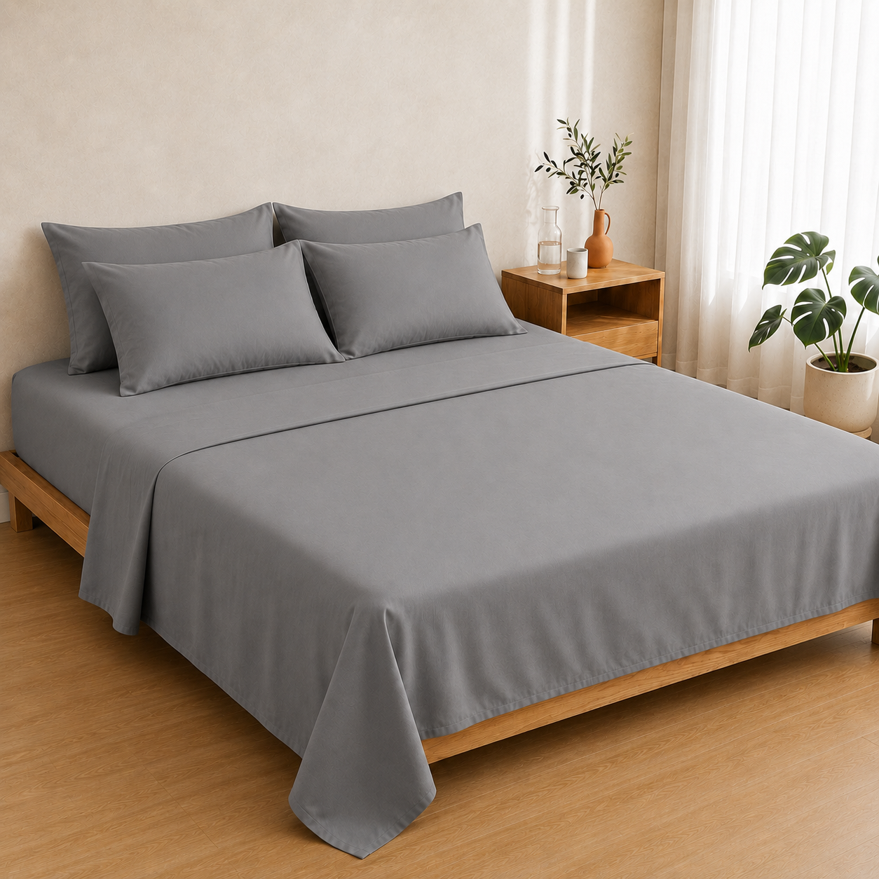 Egyptian Cotton 4PC Set — Warm Stone