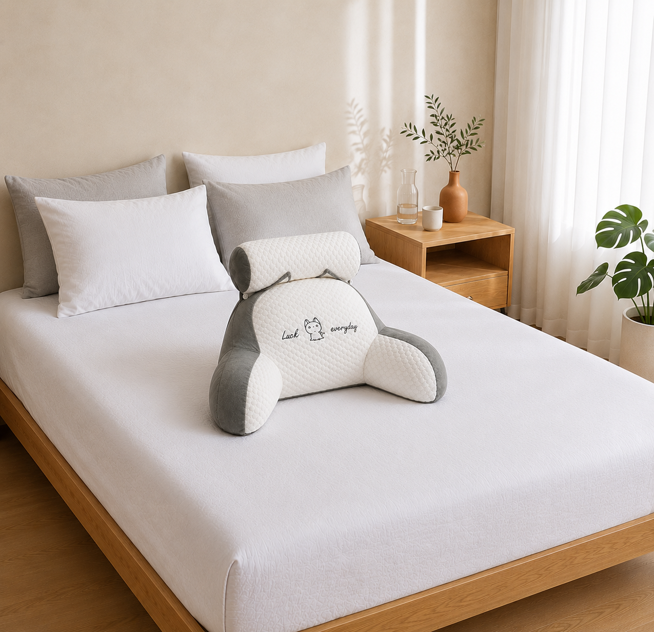 Ergonomic Reading Pillow - Grey