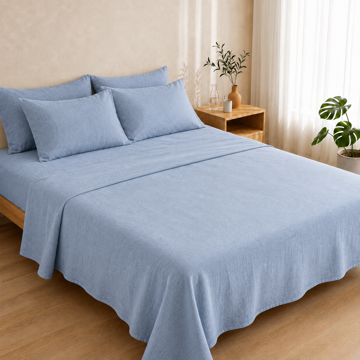 French Linen 4PC Set - Almond Cream