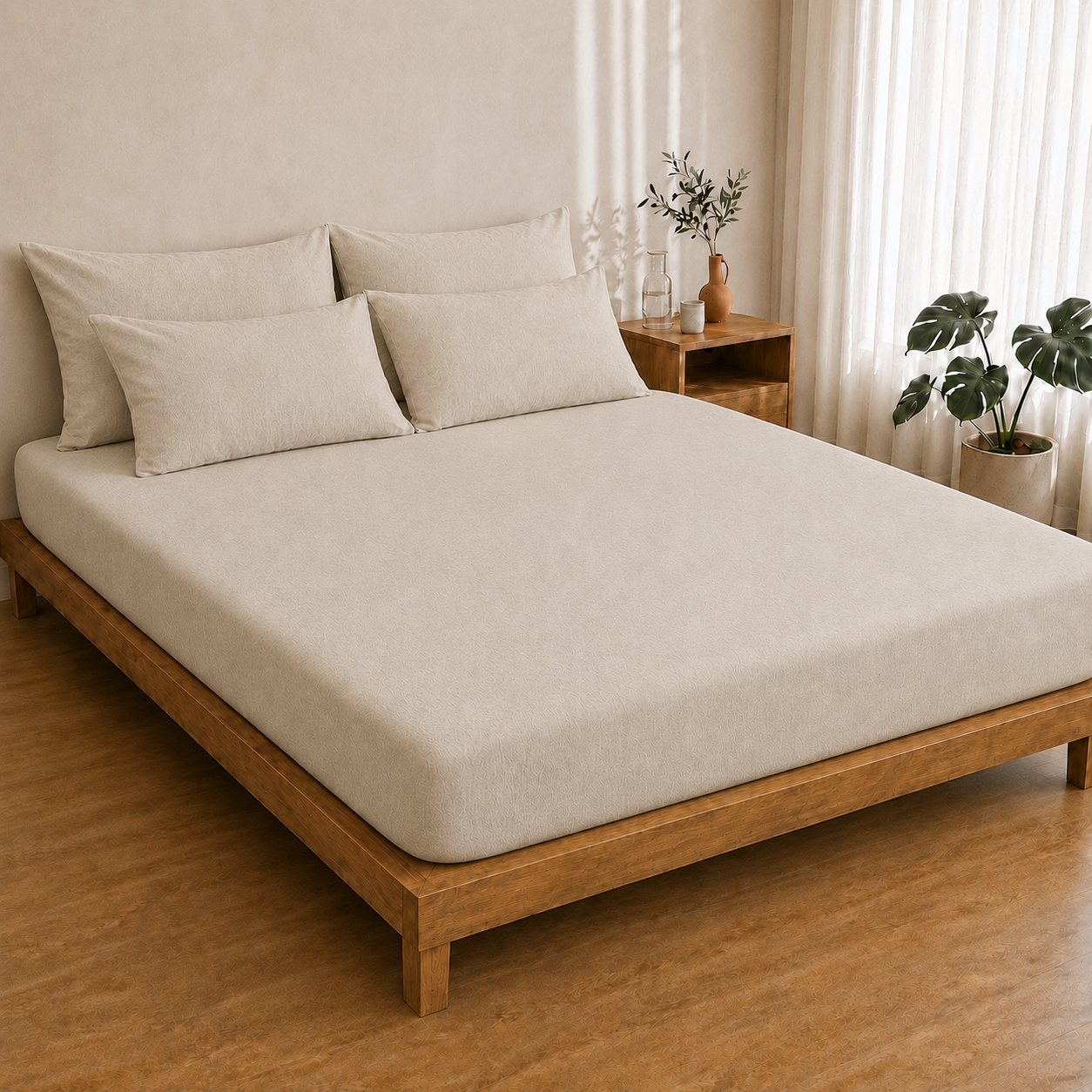 French Linen Fitted Sheet - Charcoal Grey