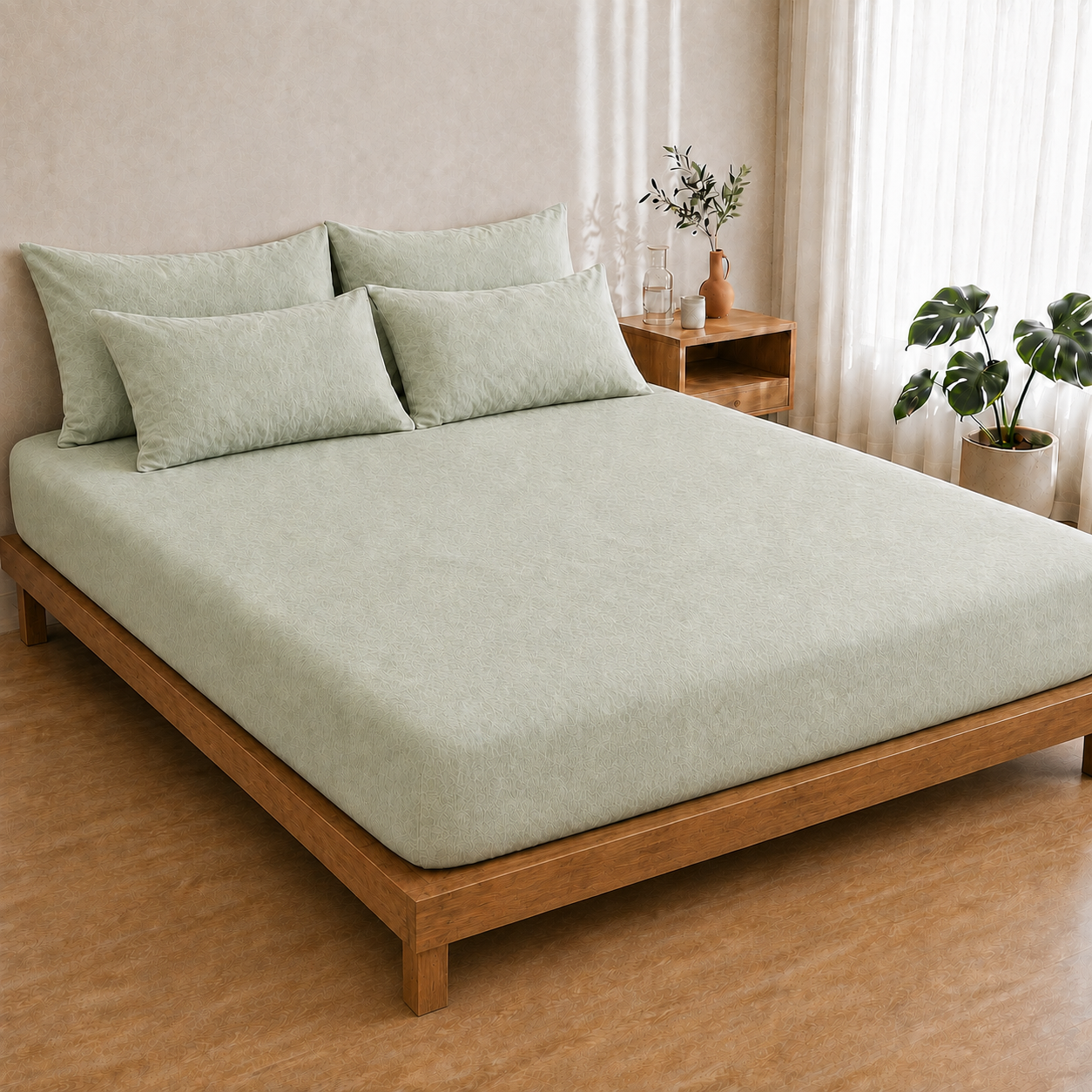 French Linen Fitted Sheet - Charcoal Grey