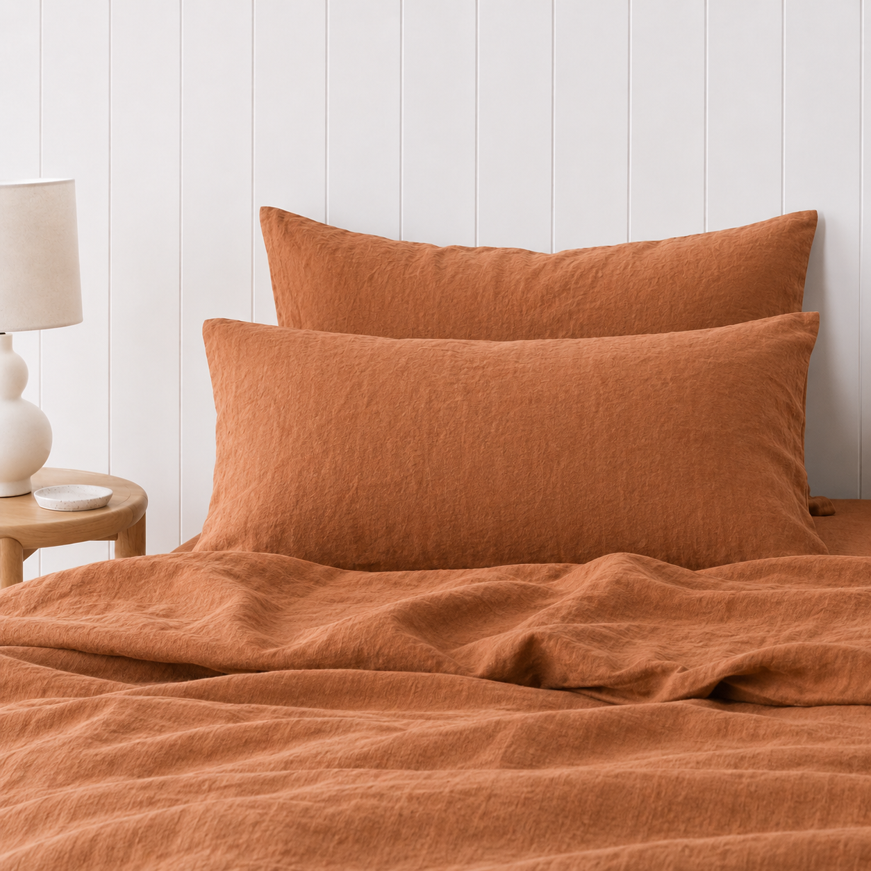French Linen Pillowcase — Toasted Caramel