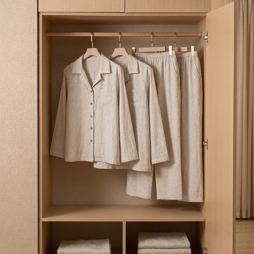 Linen Pyjamas - Natural Linen