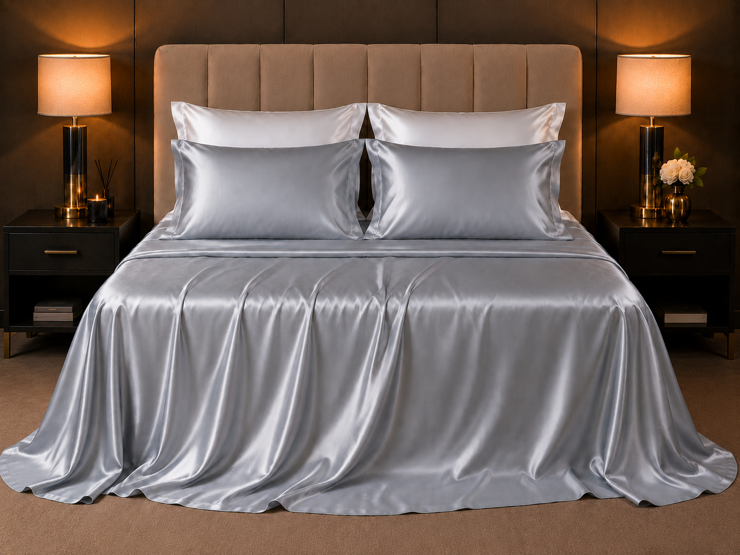 Mulberry Silk 4PC Set — Dove Grey