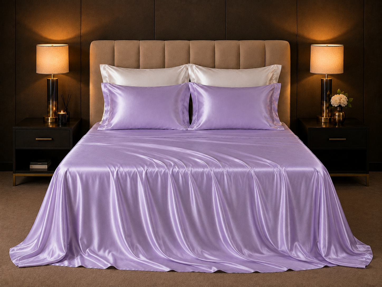 Mulberry Silk 4PC Set — Lavender Pearl