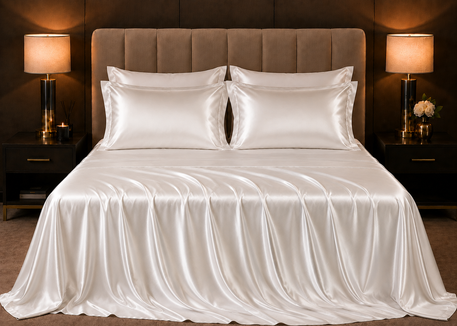 Mulberry Silk 4Pc - Pearl White
