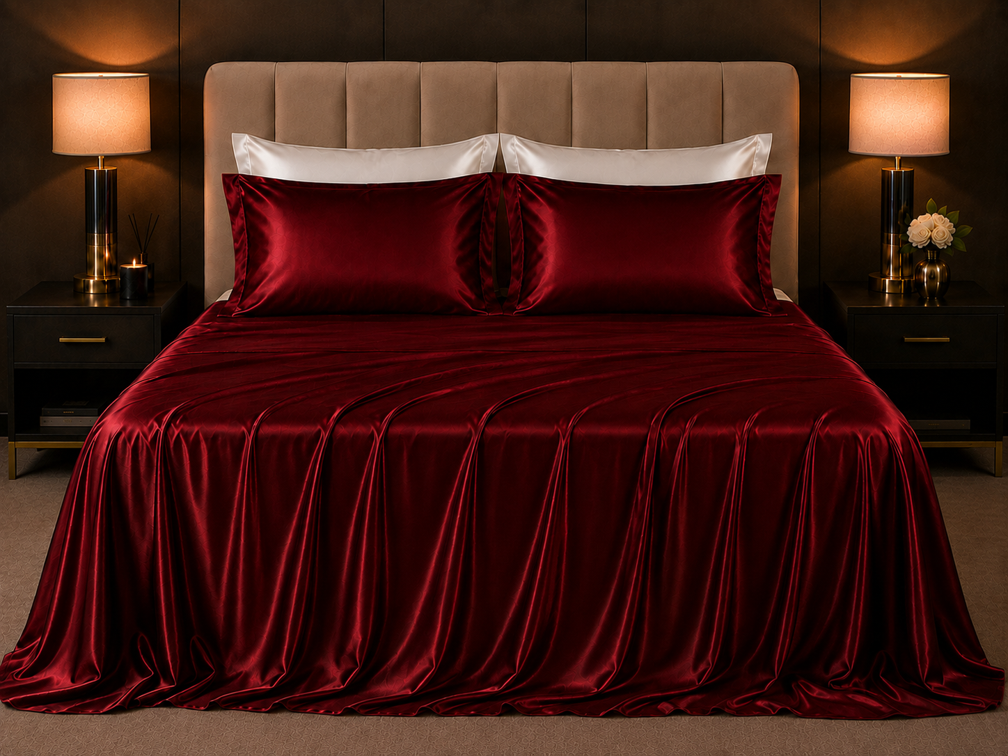 Mulberry Silk 4PC Set — Ruby