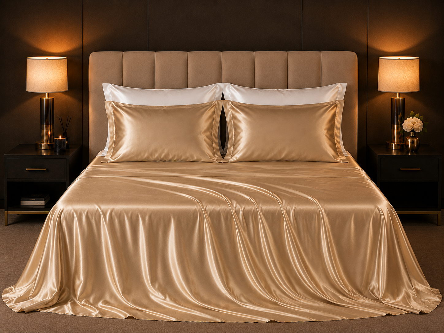 Mulberry Silk 4PC Set — Soft Gold