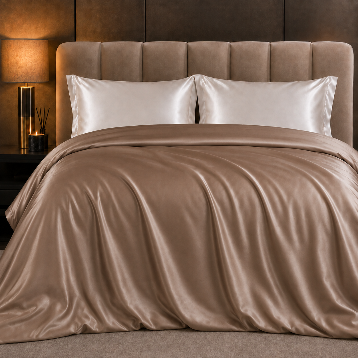 Mulberry Silk Duvet Cover — Soft Bronze