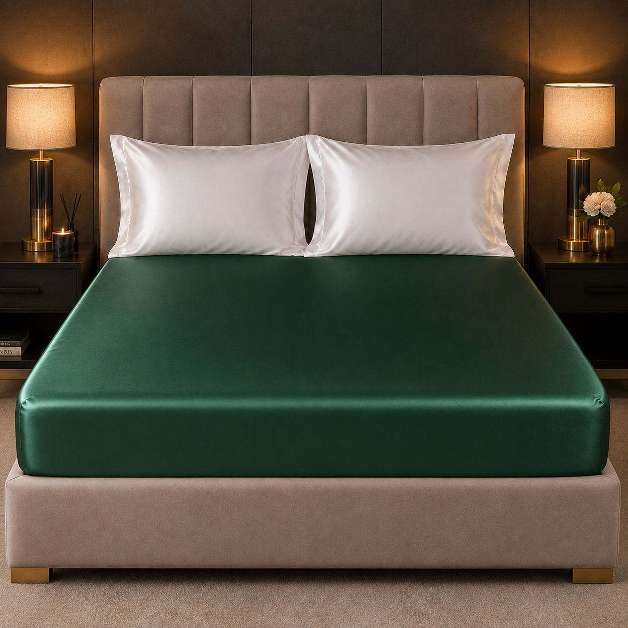 Mulberry Silk Fitted Sheet — Emerald