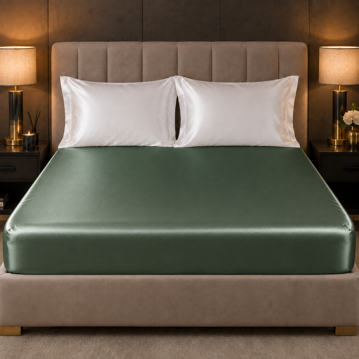 Mulberry Silk Fitted Sheet — Sage