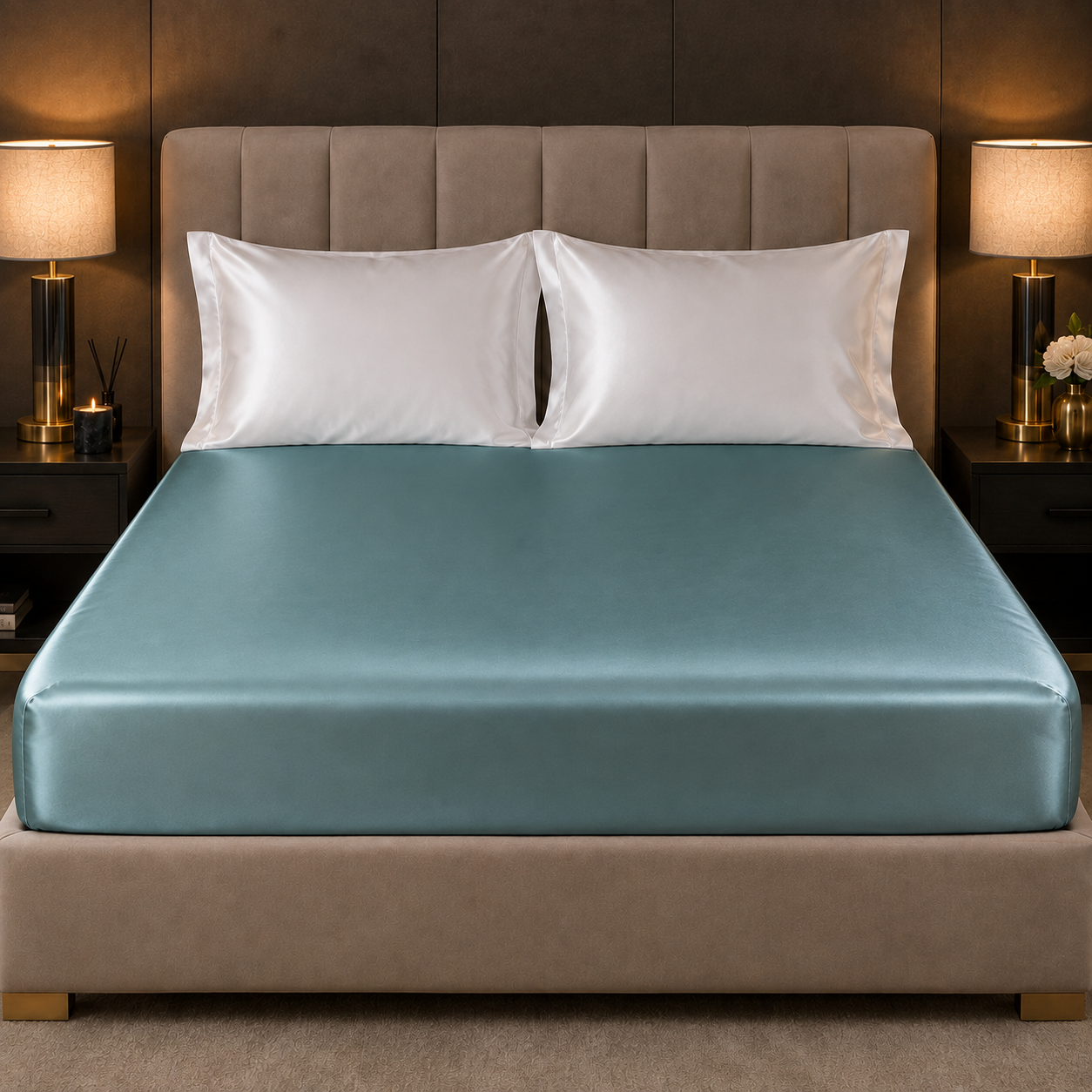 Mulberry Silk Fitted Sheet — Seaglass
