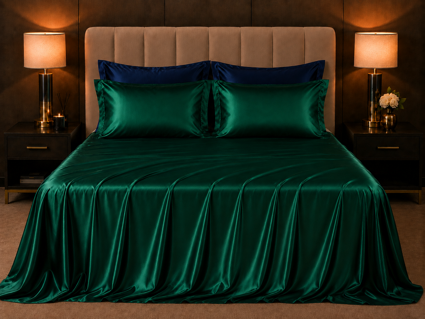Mulberry Silk Flat Sheet — Emerald