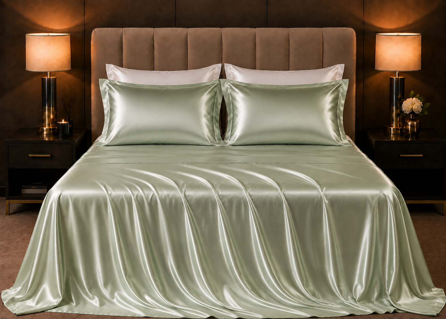Mulberry Silk Flat Sheet — Eucalyptus Pearl