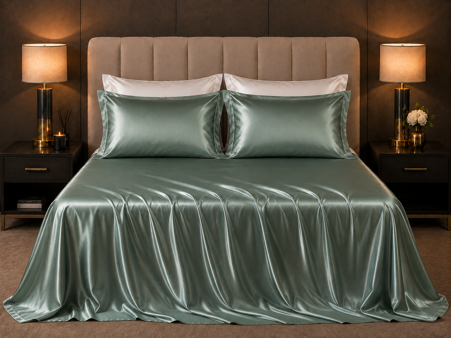 Mulberry Silk Flat Sheet — Sage